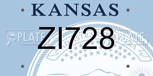 ZI728 Kansas License Plate