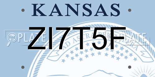 ZI7T5F Kansas License Plate