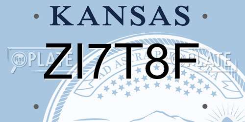 ZI7T8F Kansas License Plate