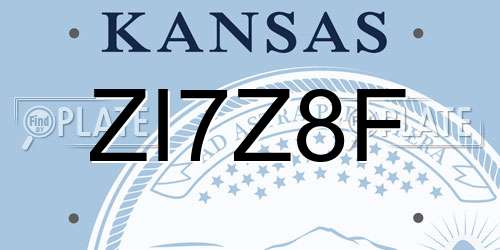 ZI7Z8F Kansas License Plate