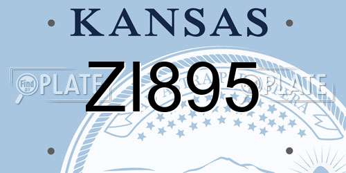 ZI895 Kansas License Plate