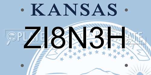 ZI8N3H Kansas License Plate