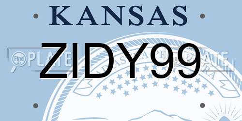 ZIDY99 Kansas License Plate