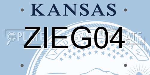 ZIEG04 Kansas License Plate