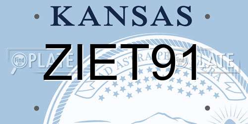 ZIET91 Kansas License Plate