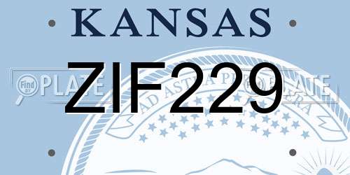 ZIF229 Kansas License Plate
