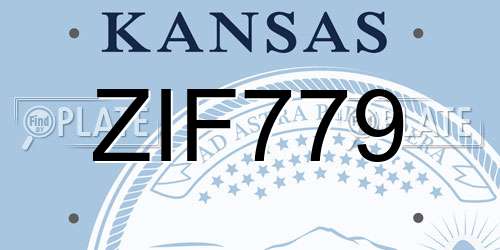 ZIF779 Kansas License Plate