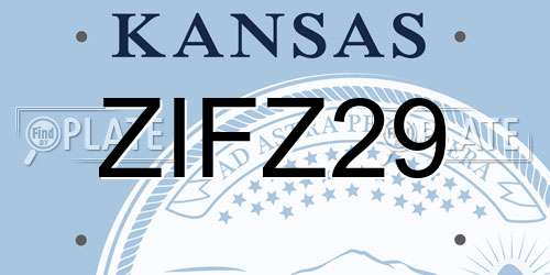 ZIFZ29 Kansas License Plate