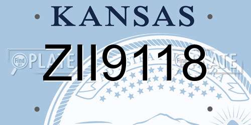 ZII9118 Kansas License Plate