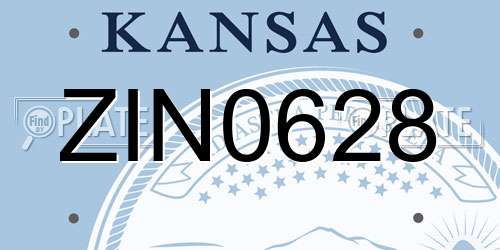 ZIN0628 Kansas License Plate