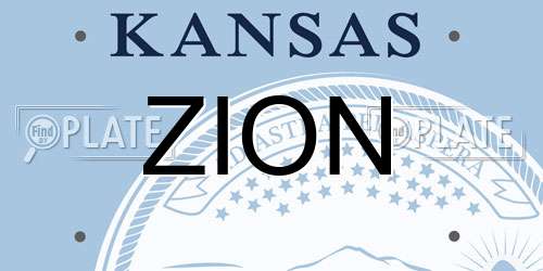 ZION Kansas License Plate
