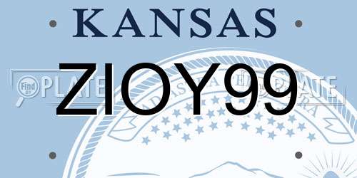 ZIOY99 Kansas License Plate