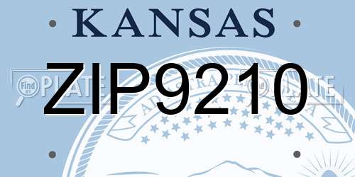 ZIP9210 Kansas License Plate