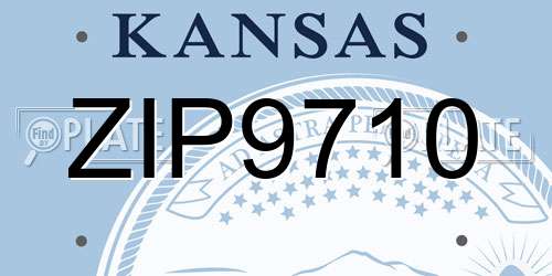 ZIP9710 Kansas License Plate