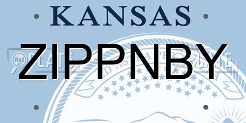 ZIPPNBY Kansas License Plate