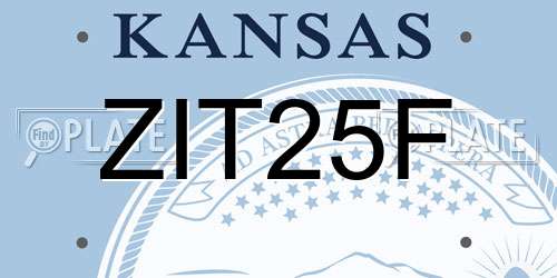 ZIT25F Kansas License Plate