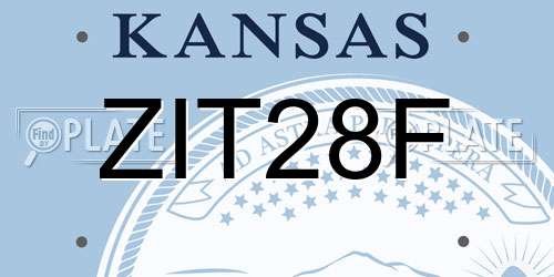 ZIT28F Kansas License Plate