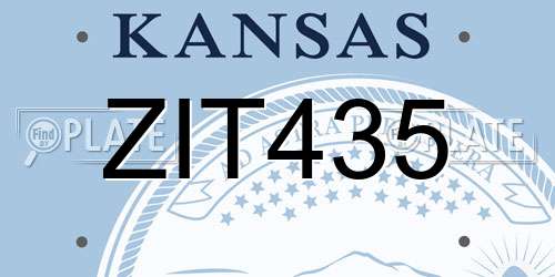 ZIT435 Kansas License Plate