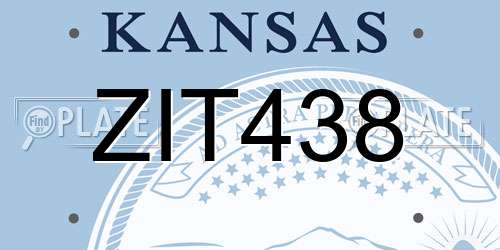 ZIT438 Kansas License Plate