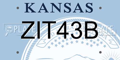 ZIT43B Kansas License Plate