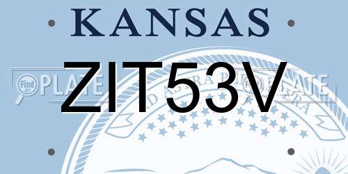 ZIT53V Kansas License Plate