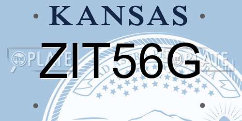 ZIT56G Kansas License Plate