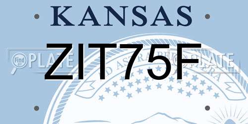 ZIT75F Kansas License Plate
