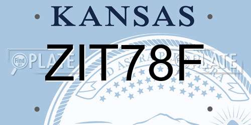 ZIT78F Kansas License Plate