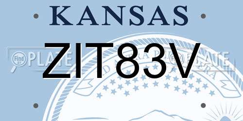 ZIT83V Kansas License Plate
