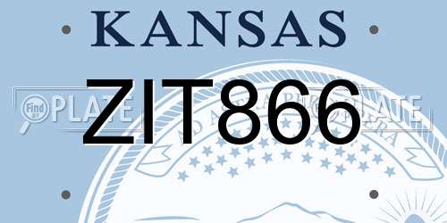 ZIT866 Kansas License Plate