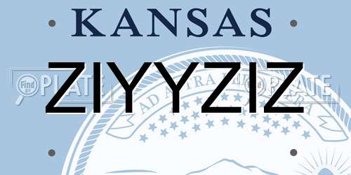 ZIYYZIZ Kansas License Plate