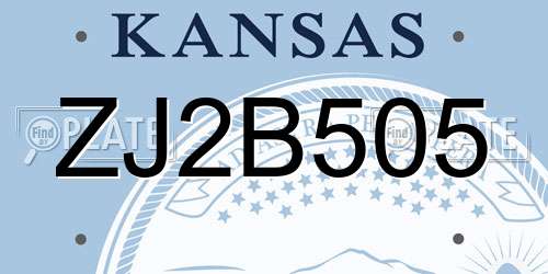 ZJ2B505 Kansas License Plate