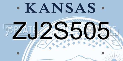 ZJ2S505 Kansas License Plate