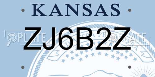 ZJ6B2Z Kansas License Plate