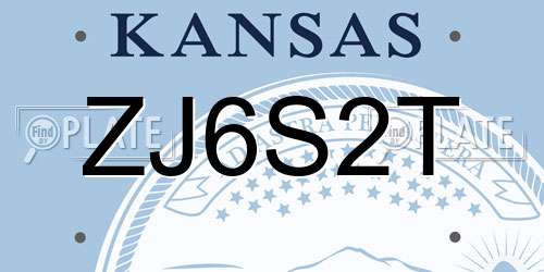 ZJ6S2T Kansas License Plate