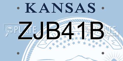 ZJB41B Kansas License Plate