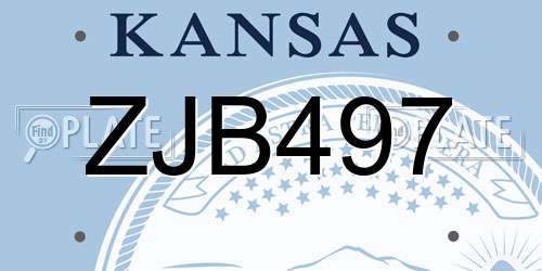 ZJB497 Kansas License Plate