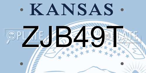 ZJB49T Kansas License Plate