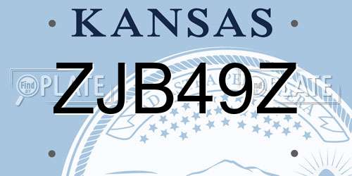 ZJB49Z Kansas License Plate