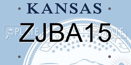 ZJBA15 Kansas License Plate