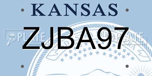 ZJBA97 Kansas License Plate
