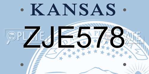 ZJE578 Kansas License Plate