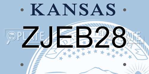 ZJEB28 Kansas License Plate
