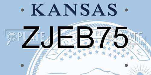 ZJEB75 Kansas License Plate