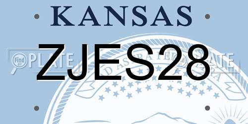ZJES28 Kansas License Plate