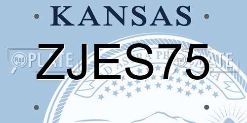 ZJES75 Kansas License Plate