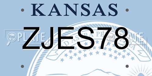 ZJES78 Kansas License Plate