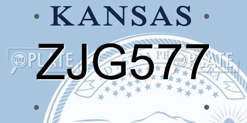 ZJG577 Kansas License Plate