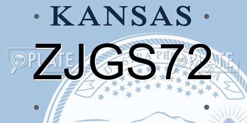 ZJGS72 Kansas License Plate