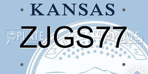ZJGS77 Kansas License Plate